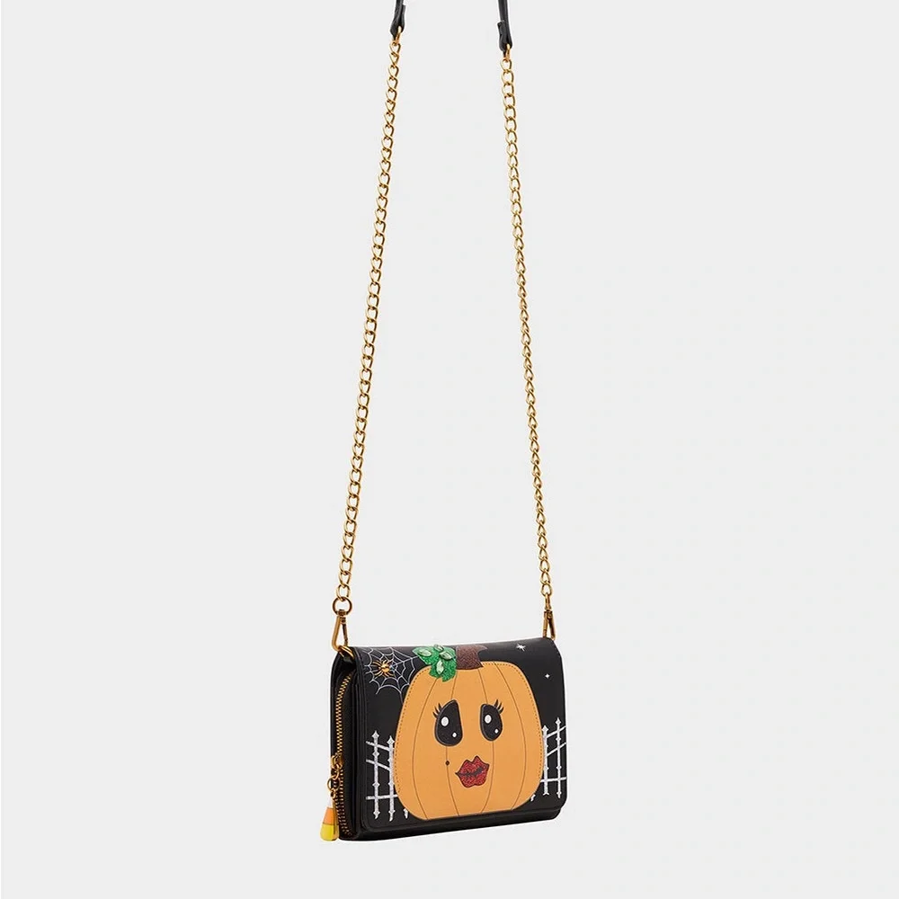 Halloween Pumpkin Face Crossbody Bag - Picture 3 of 6